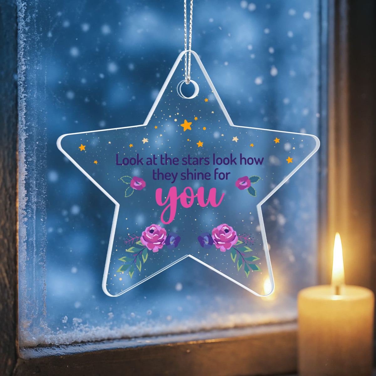 Look At The Stars Acrylic Star Ornament - Gift for Friend