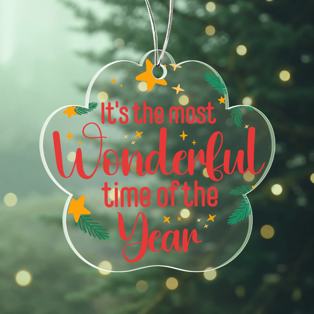It's The Most Wonderful Time Of The Year Acrylic Paw Ornament