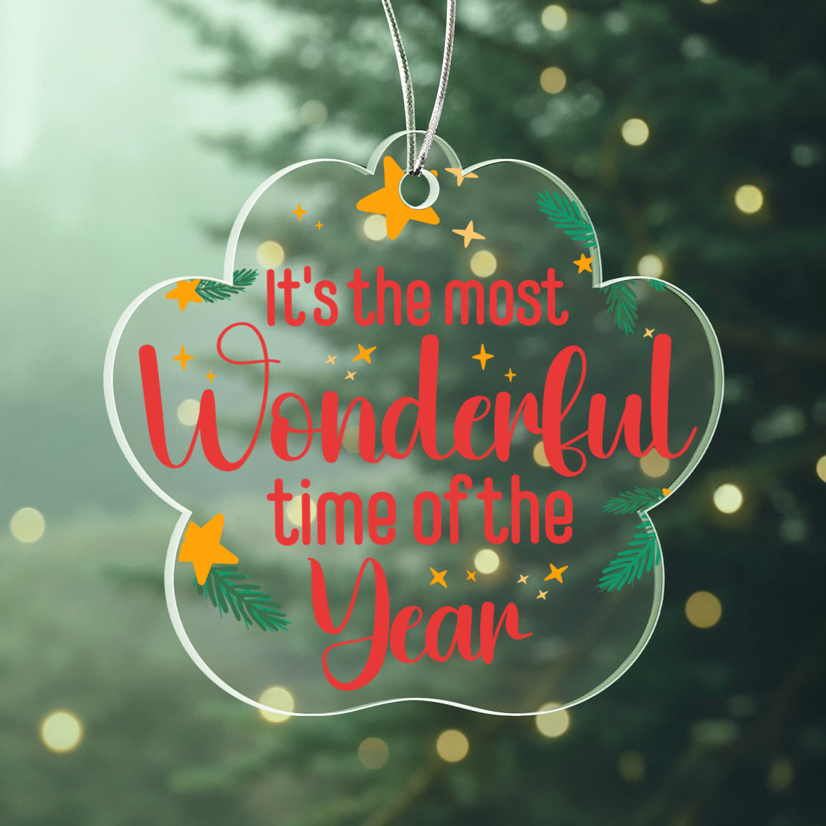 It's The Most Wonderful Time Of The Year Acrylic Paw Ornament