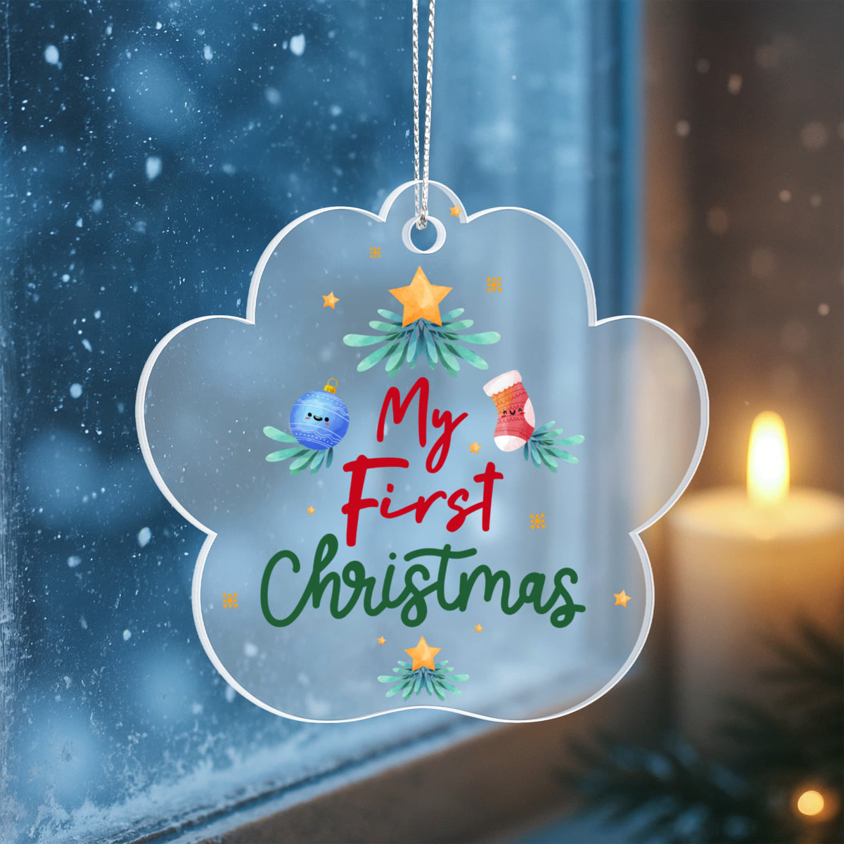 My First Christmas Acrylic Paw Ornament