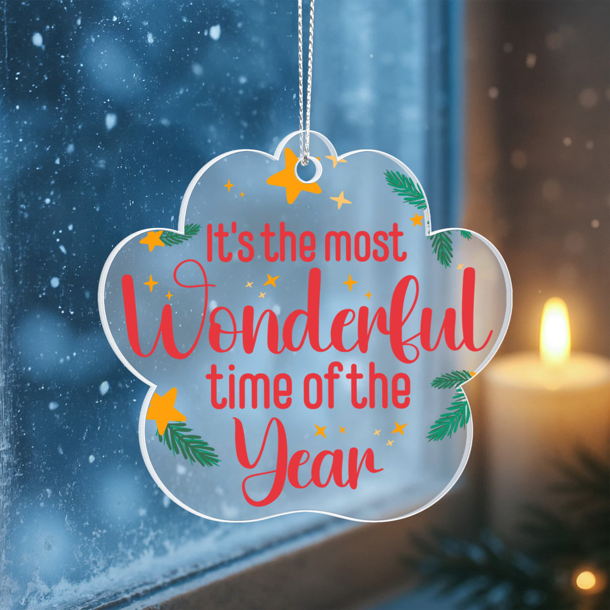 It's The Most Wonderful Time Of The Year Acrylic Paw Ornament