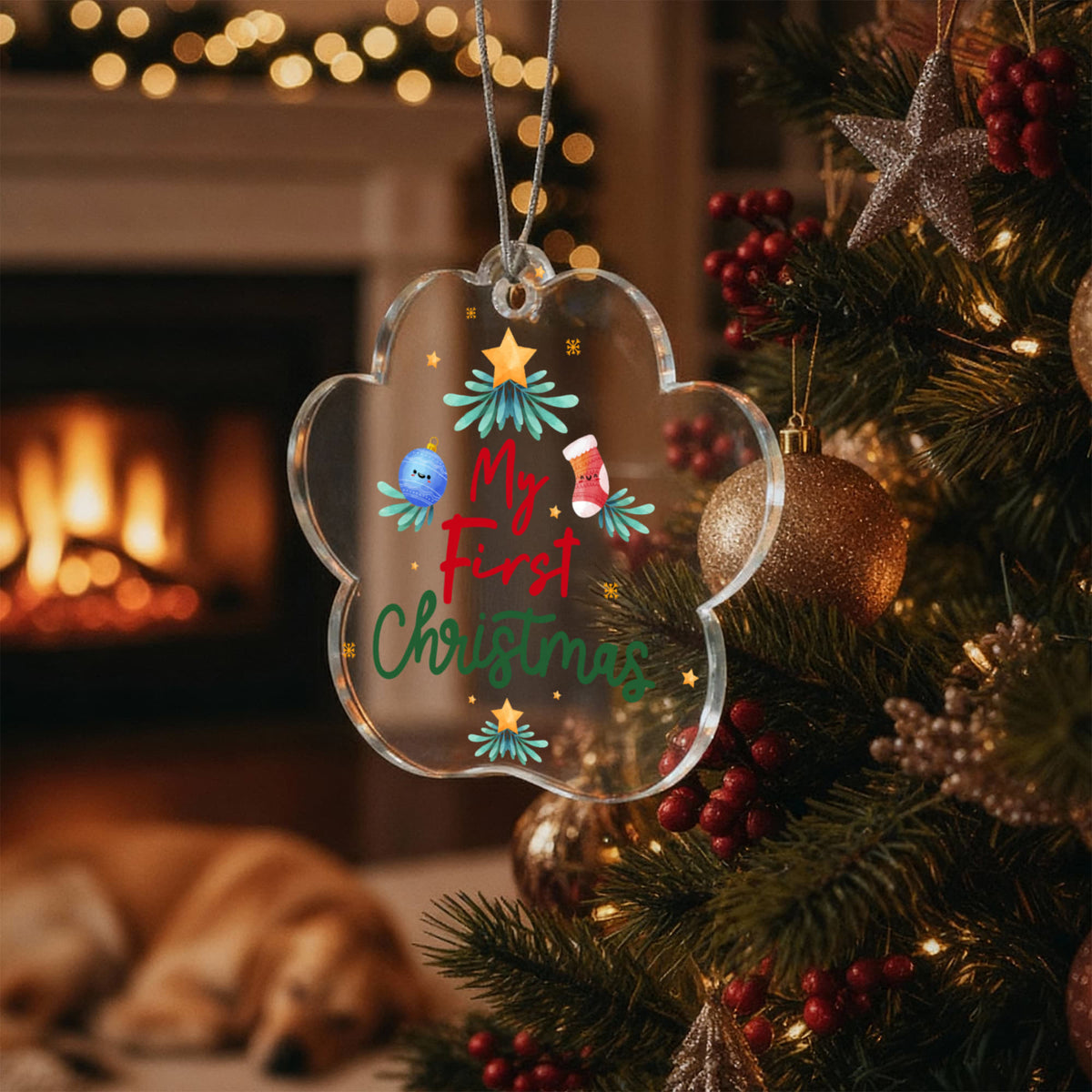 My First Christmas Acrylic Paw Ornament