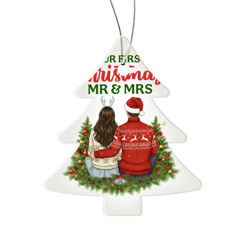 Our First Christmas As Mr & Mrs Acrylic Tree Ornament