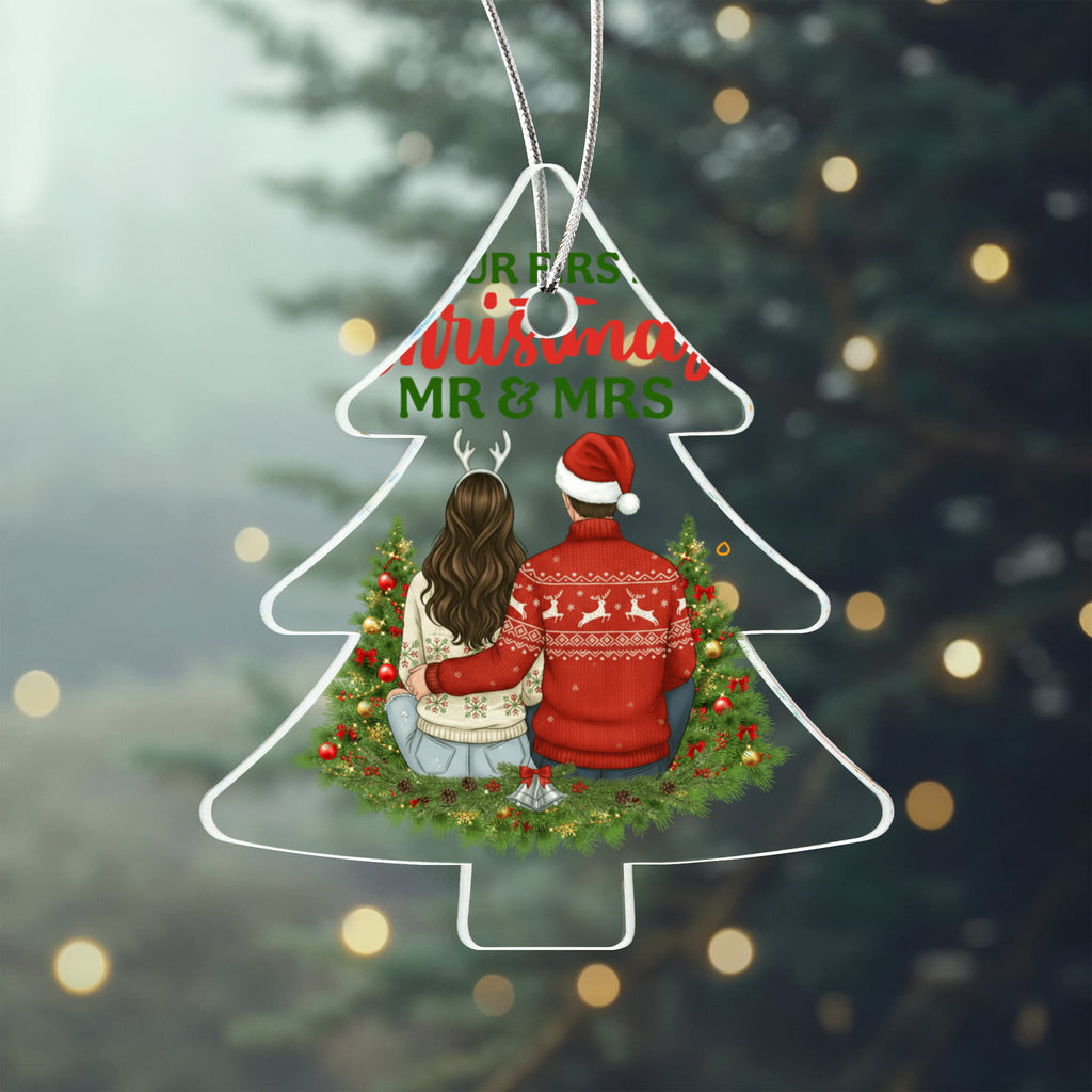 Our First Christmas As Mr & Mrs Acrylic Tree Ornament