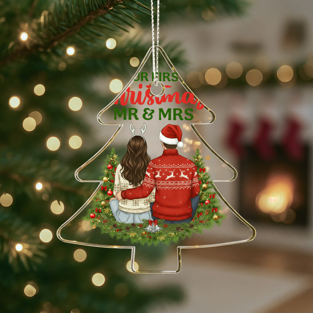 Our First Christmas As Mr & Mrs Acrylic Tree Ornament