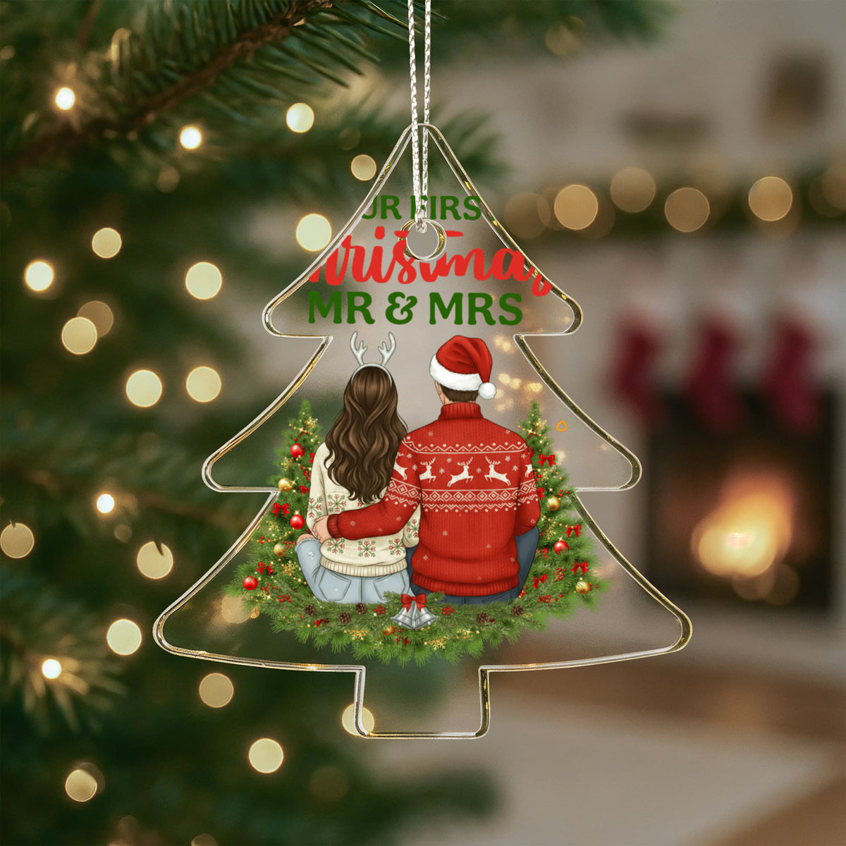 Our First Christmas As Mr & Mrs Acrylic Tree Ornament