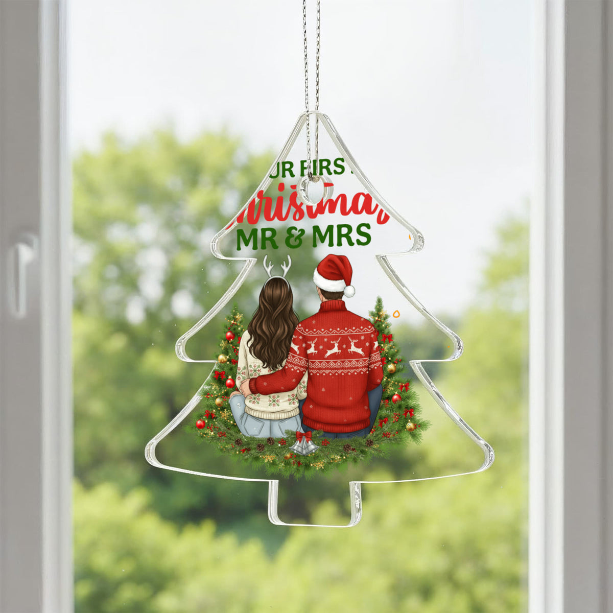 Our First Christmas As Mr & Mrs Acrylic Tree Ornament