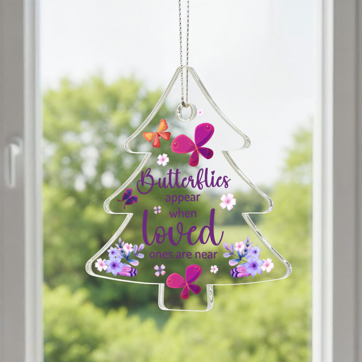 Butterflies Appear Acrylic Tree Ornament - Memorial Ornament