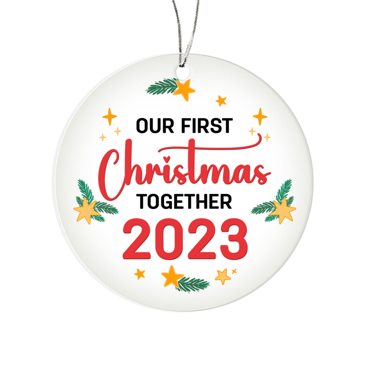 Our First Christmas Together 2023 Acrylic Circle Ornament, Couple Christmas Keepsake Gift