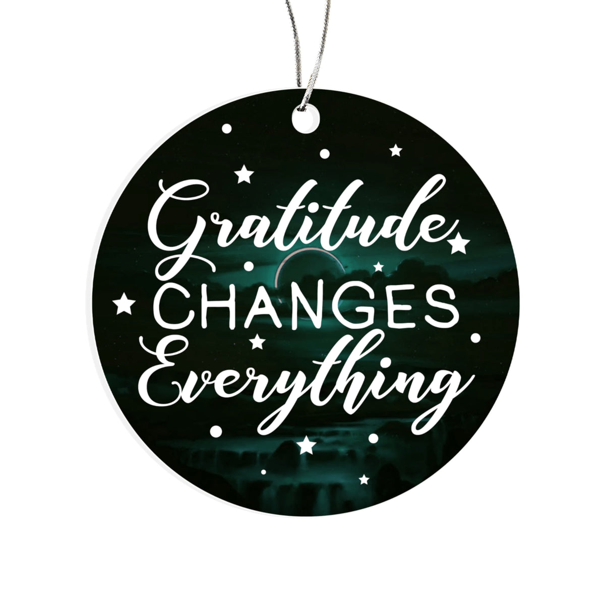Gratitude Changes Everything, Acrylic Circle Ornament