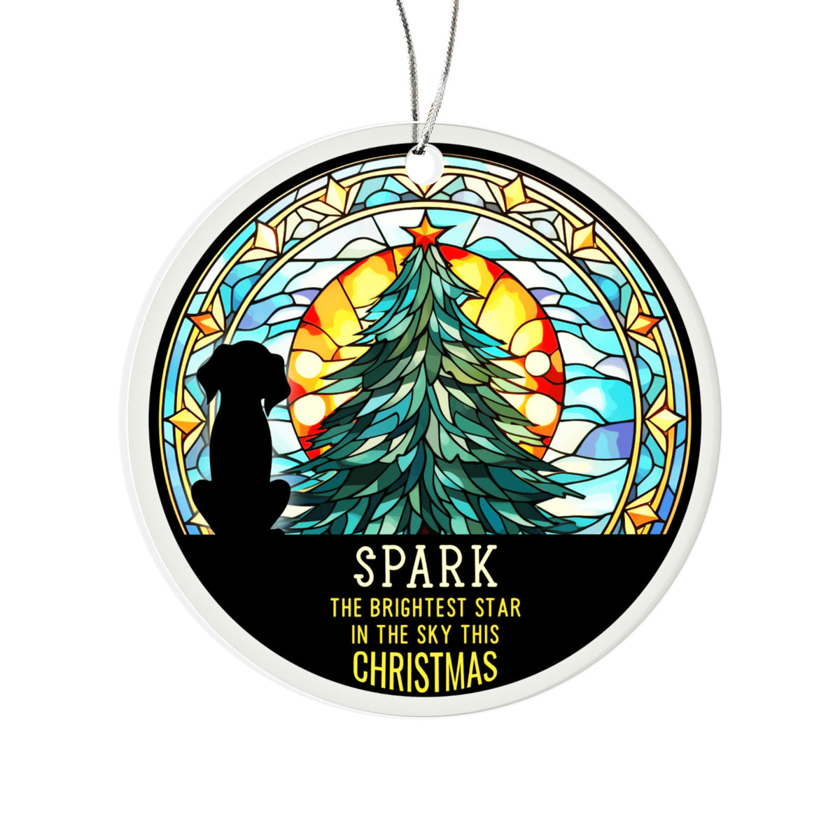 Spark the Brightest Star Acrylic Circle Ornament, Pet Memorial Christmas Keepsake, Dog Loss Gift