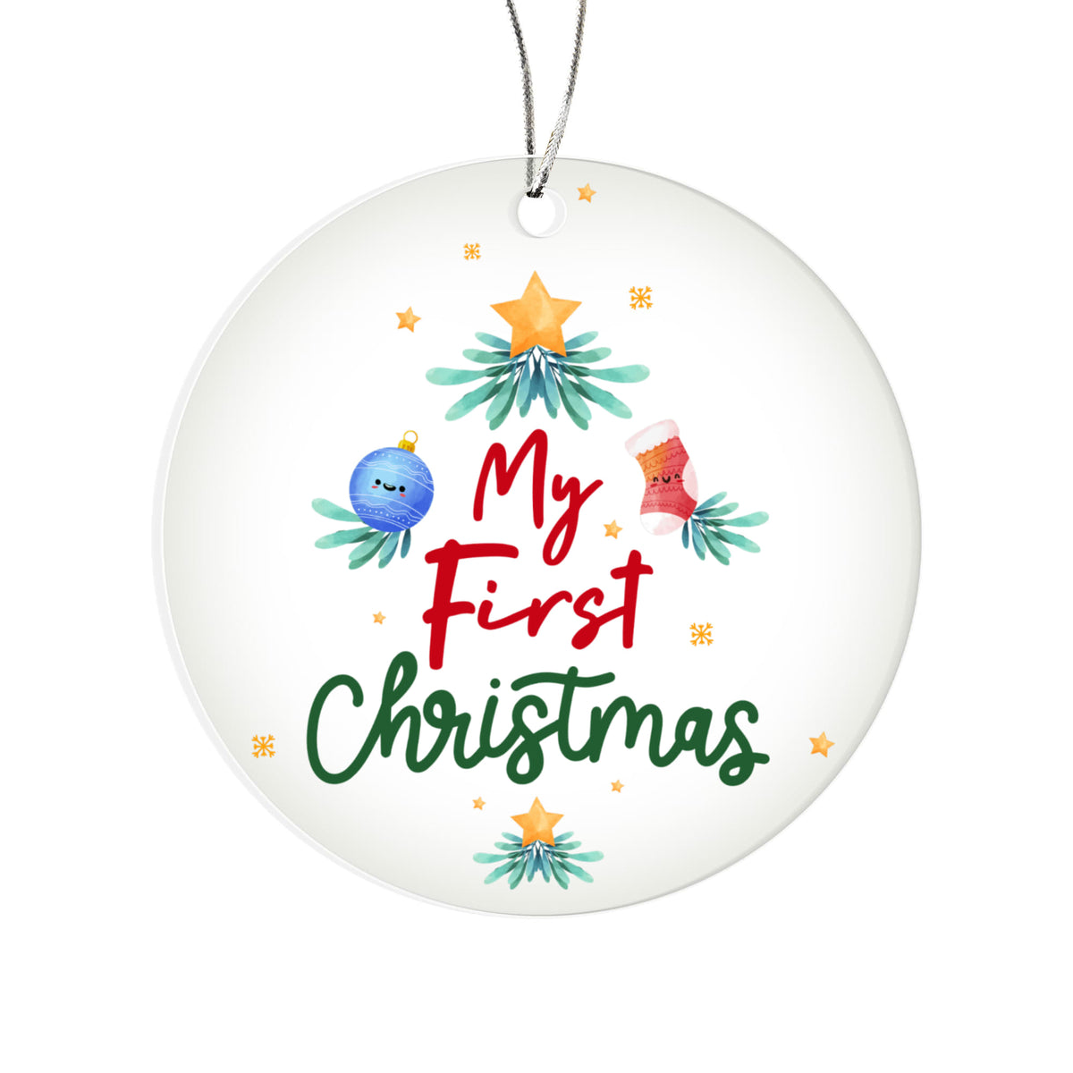 My First Christmas Acrylic Circle Ornament