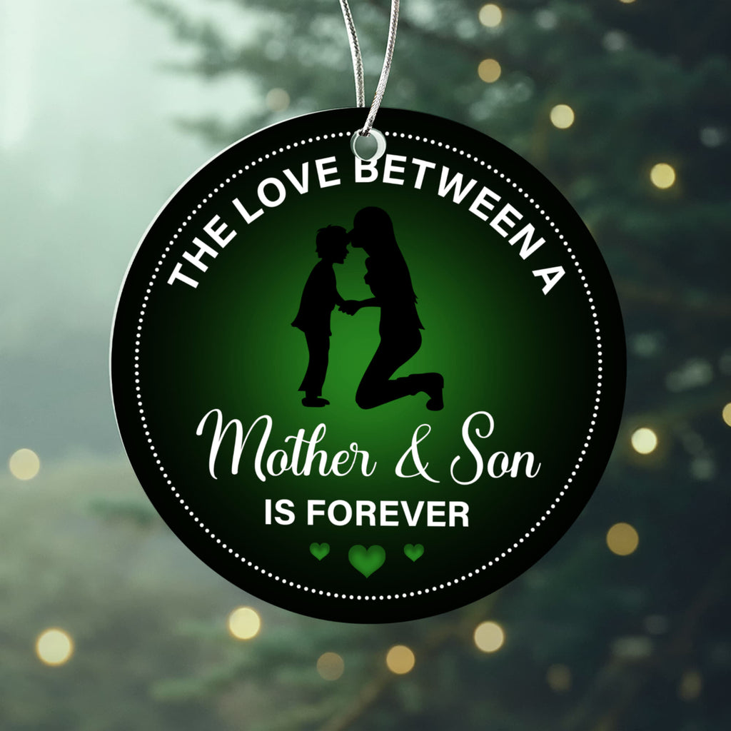 The Love Between A Mother & Son Is Forever, Acrylic Circle Ornament