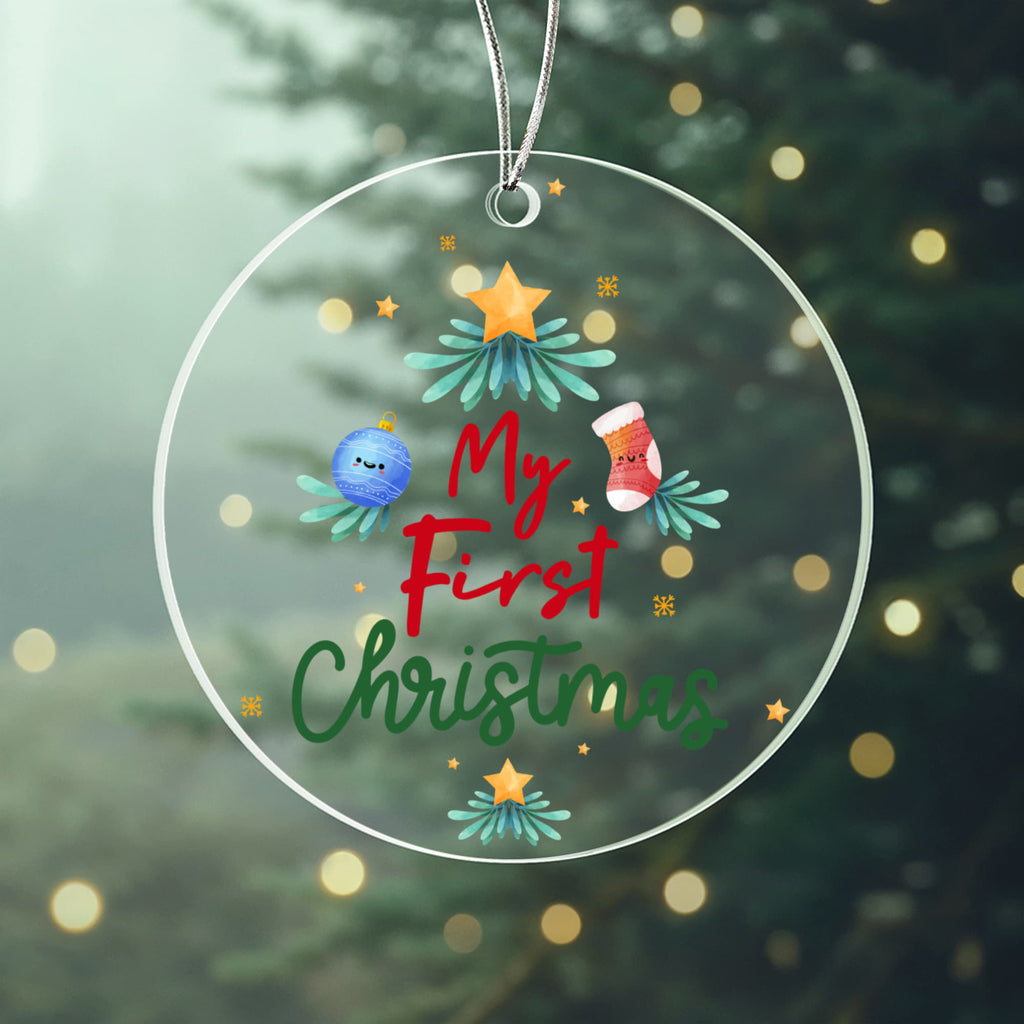 My First Christmas Acrylic Circle Ornament