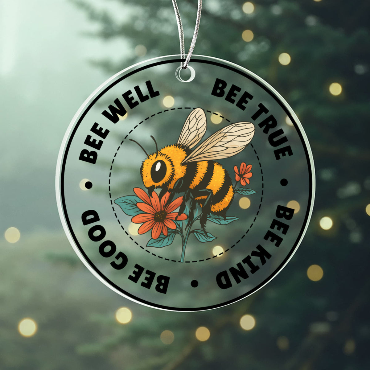 Bee Good Acrylic Circle Ornament - Gift for Friend