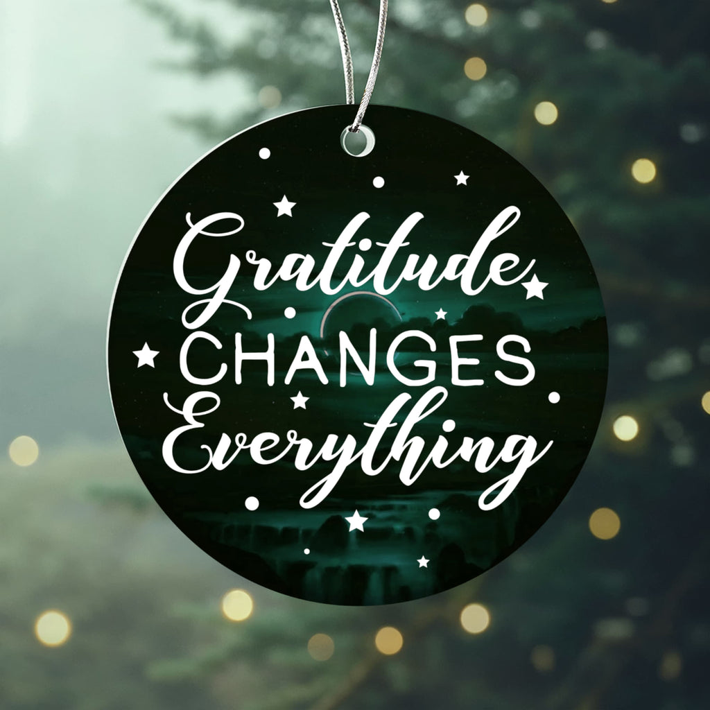 Gratitude Changes Everything, Acrylic Circle Ornament