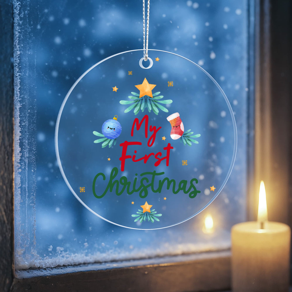 My First Christmas Acrylic Circle Ornament