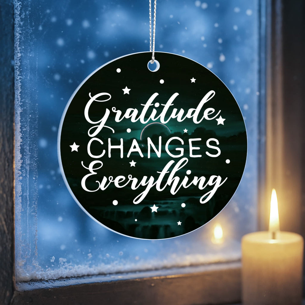 Gratitude Changes Everything, Acrylic Circle Ornament