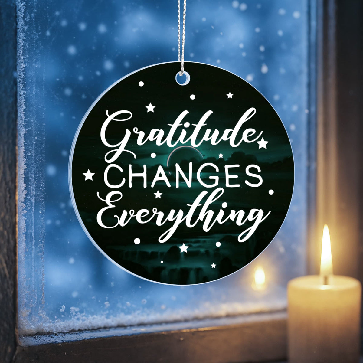 Gratitude Changes Everything, Acrylic Circle Ornament