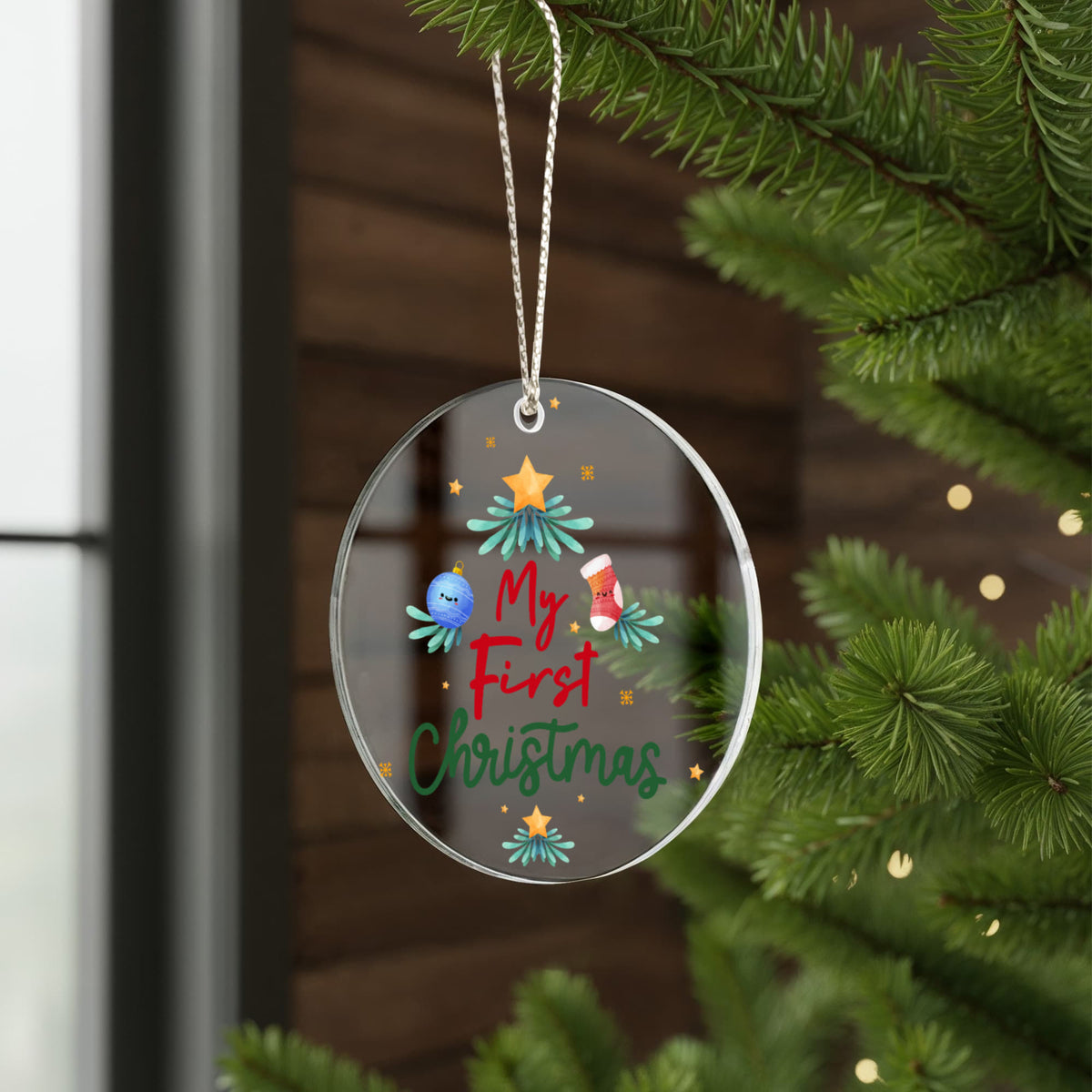 My First Christmas Acrylic Circle Ornament