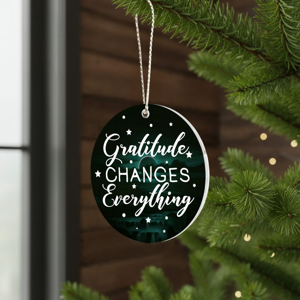 Gratitude Changes Everything, Acrylic Circle Ornament