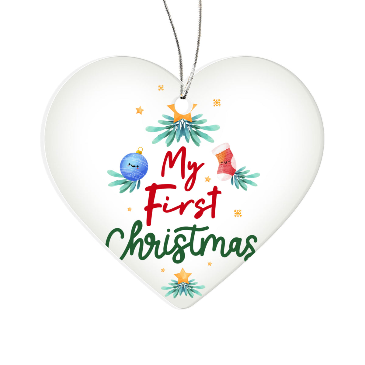 My First Christmas Acrylic Heart Ornament