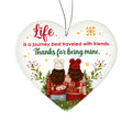 Life Is A Journey Acrylic Heart Ornament - Gift for Friend