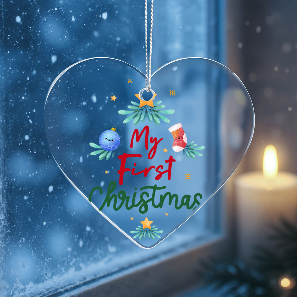 My First Christmas Acrylic Heart Ornament