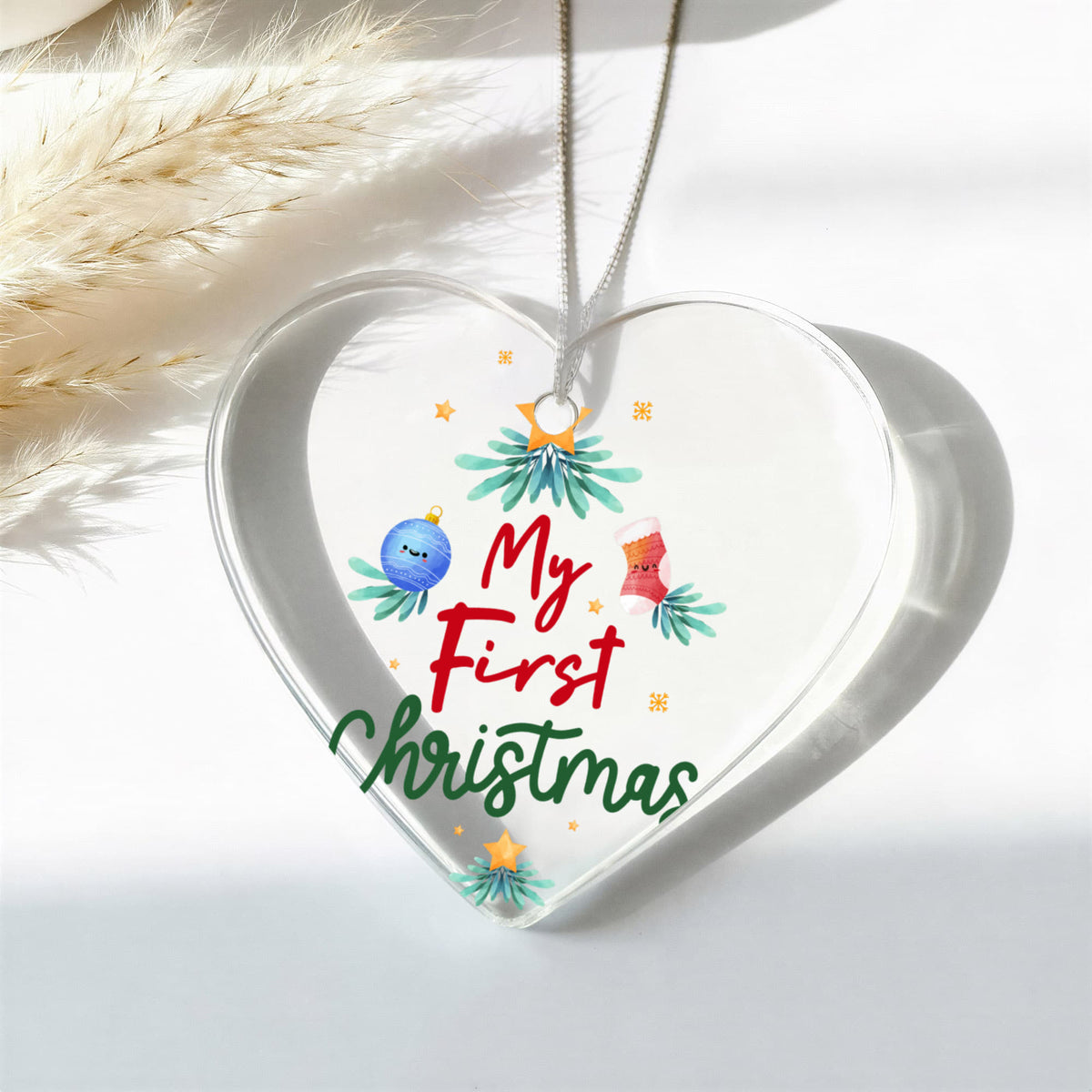 My First Christmas Acrylic Heart Ornament