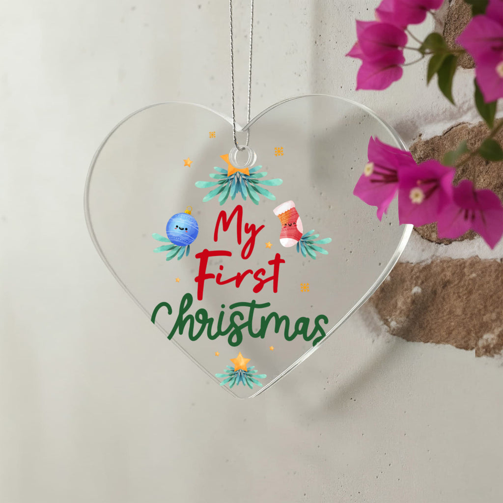 My First Christmas Acrylic Heart Ornament