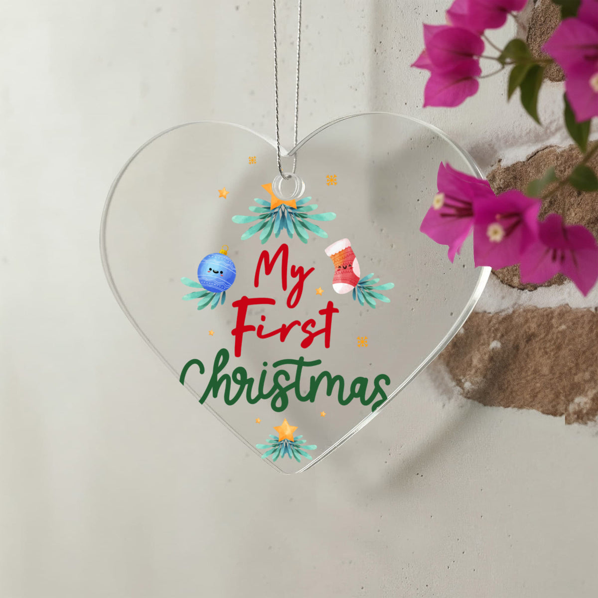 My First Christmas Acrylic Heart Ornament
