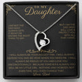 To My Daughter message card with Forever Love necklace - straight on