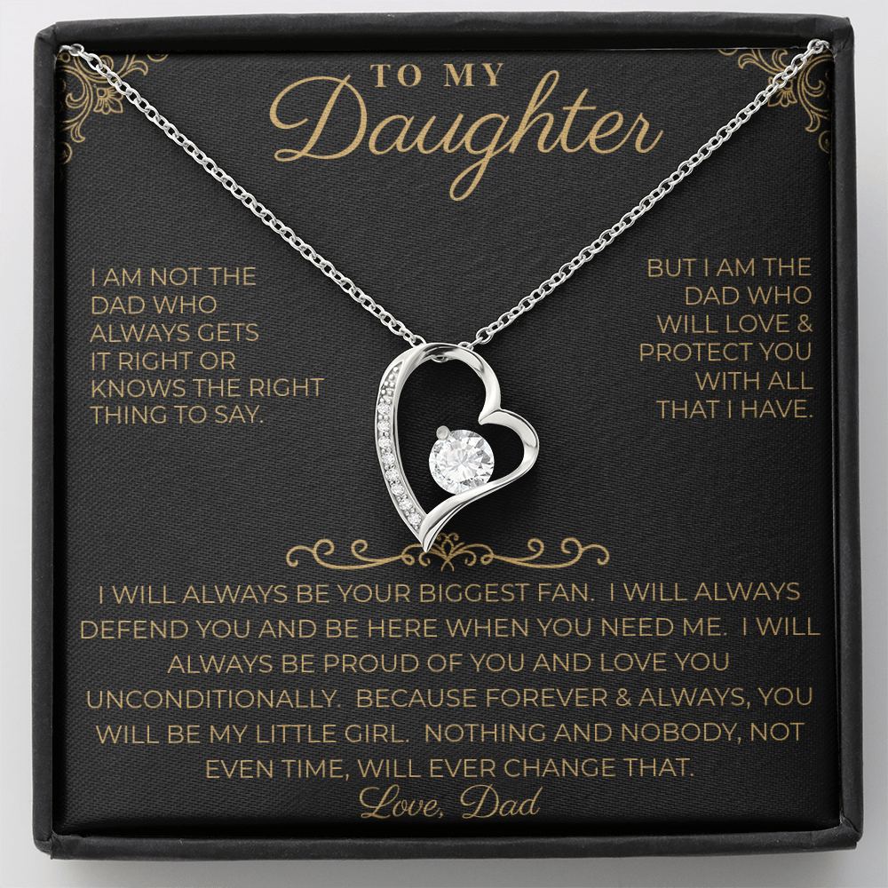 To My Daughter message card with Forever Love necklace - straight on