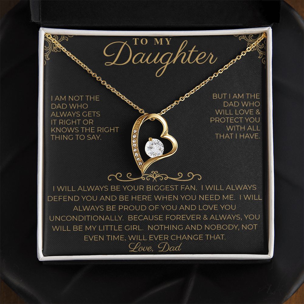 To My Daughter message card - 18k yellow gold finish