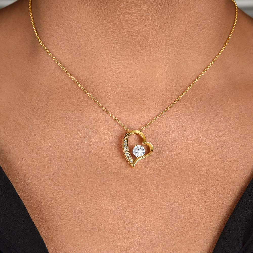 Wearing the Forever Love necklace - 18k yellow gold finish
