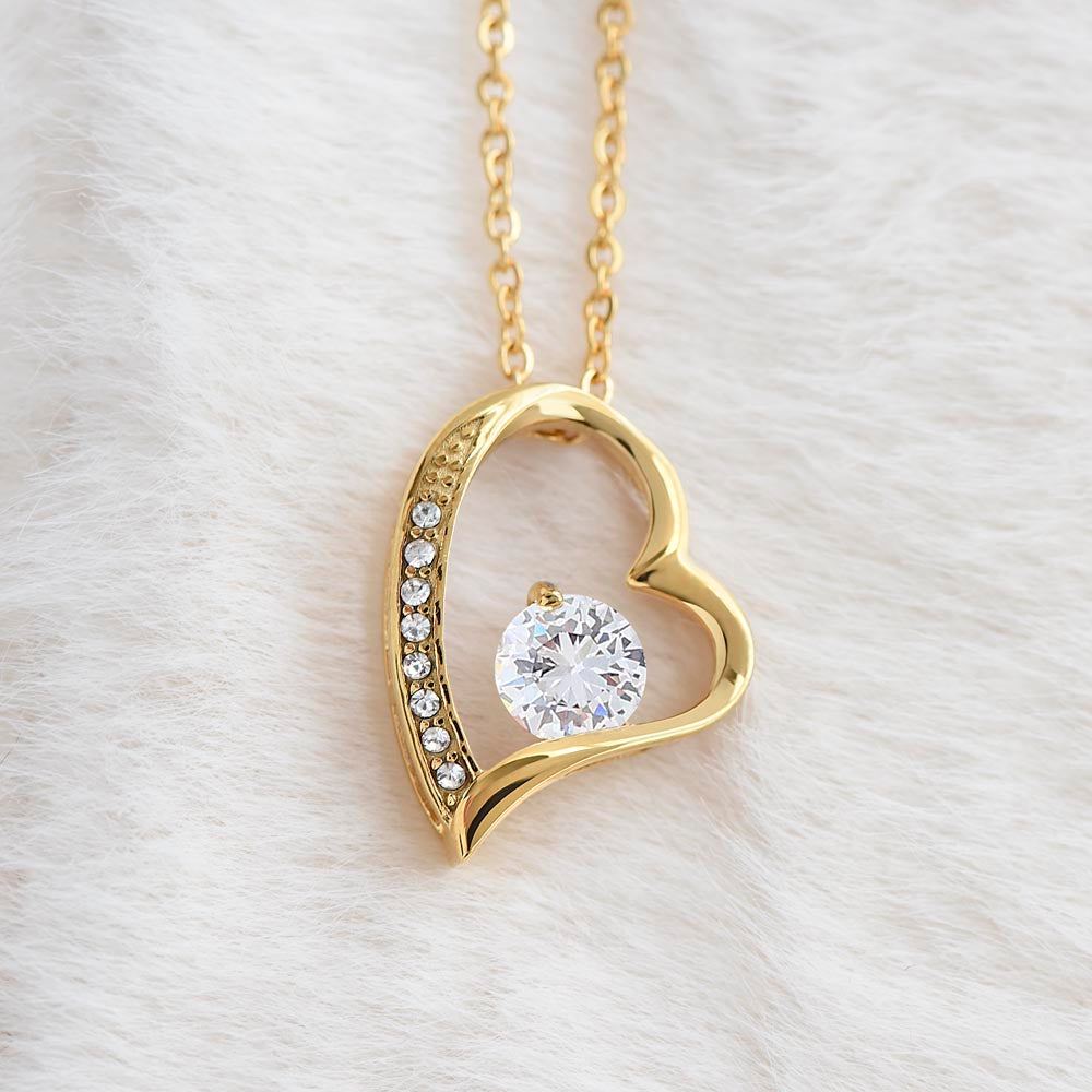 Forever Love pendant close-up with crystal